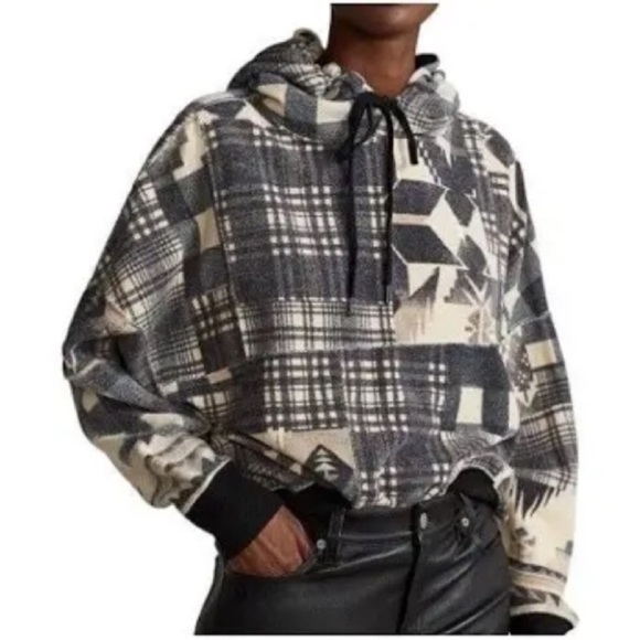 Polo Ralph Lauren Tops - Polo Ralph Lauren Large Hoodie Patchwork Geometric Aztec Multi NWT